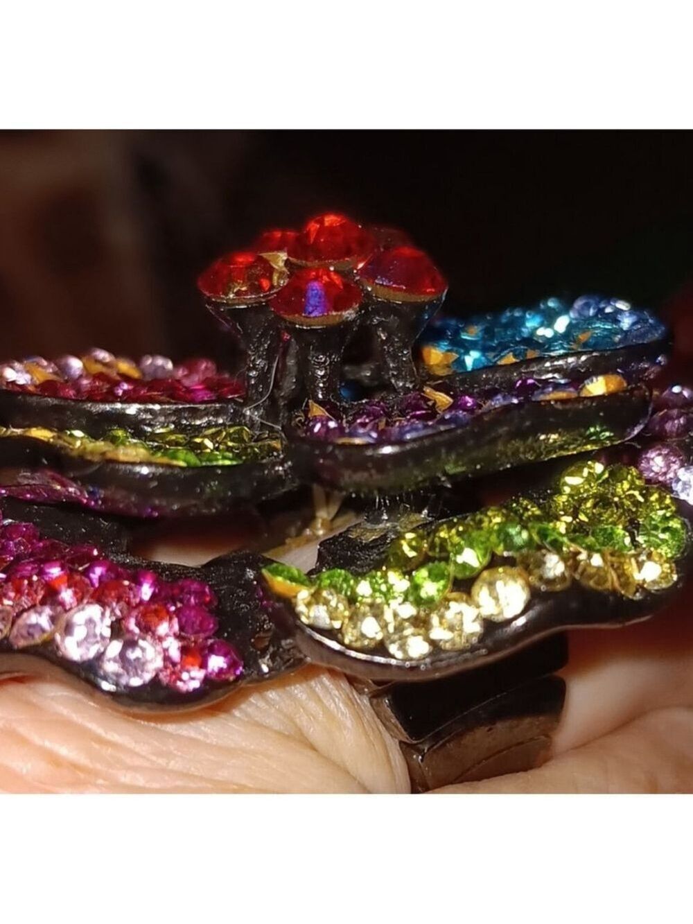 Flower Ring Multicolor Crystal Stretch - Picture 2 of 3